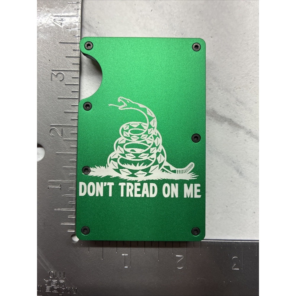 Metal Slim Don't Tread On Me Logo RFID Blocking Wallet